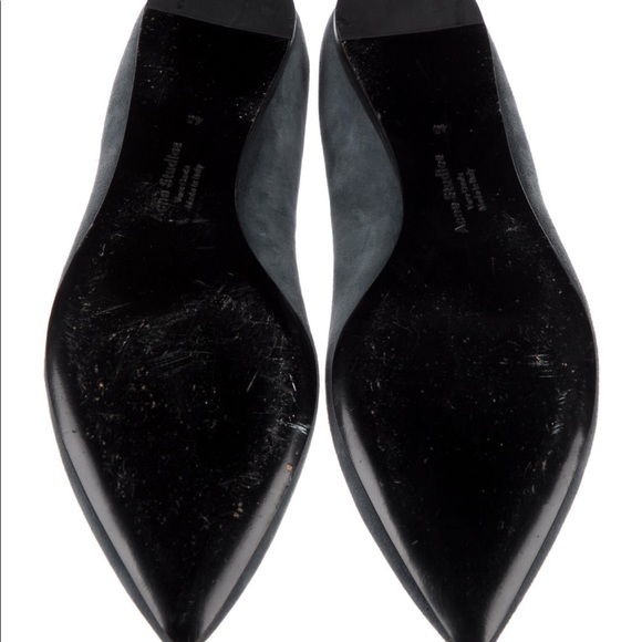 Acne Studios Grey Suede Pointed Toe Flats - Picture 3 of 5